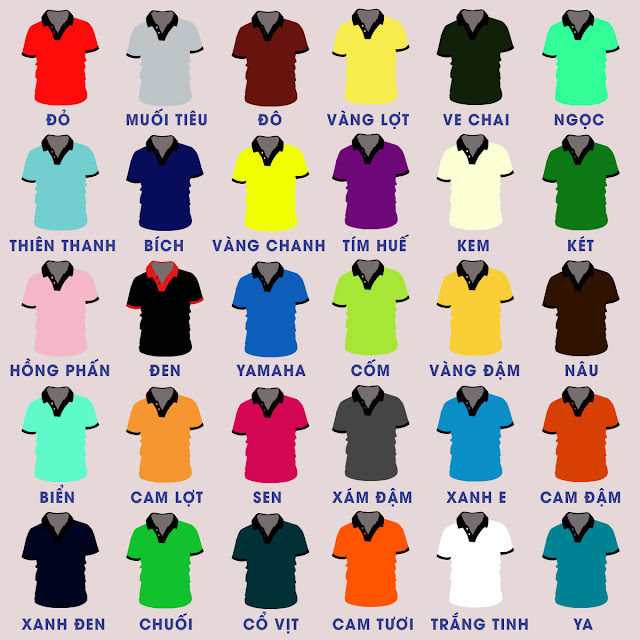 màu sắc áo phông đồng phục